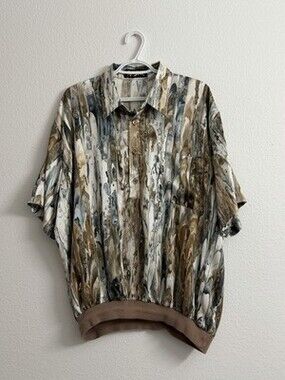 Vintage 90s Alan Stuart Shirt Mens XL Abstract Banded Waist